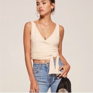 Off-white Reformation Ace wrap top, size L